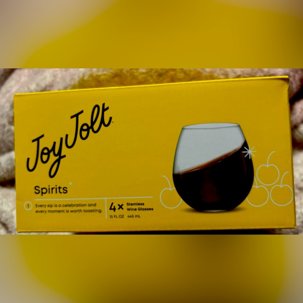 JoyJolt Spirits Stemless Wine Glassess (Set of 4)-15-Ounces